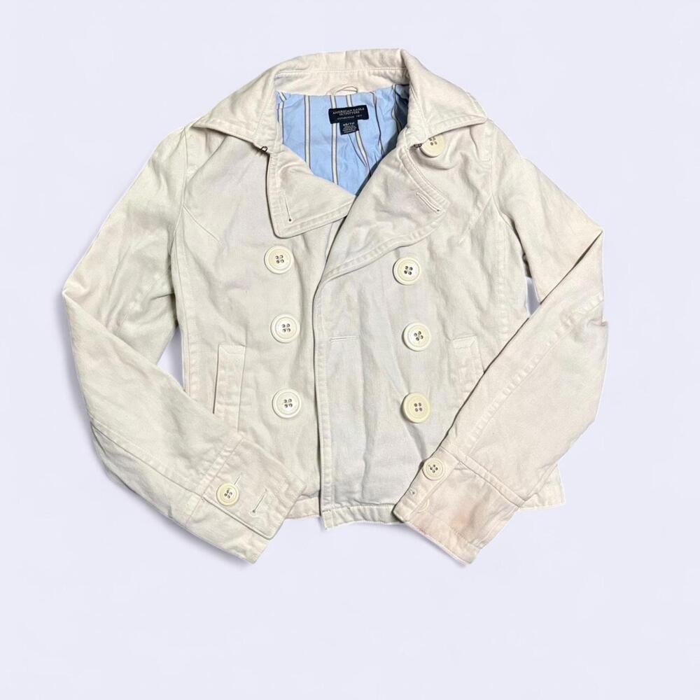 American Eagle Outfitters Women's Cream and Tan Coat